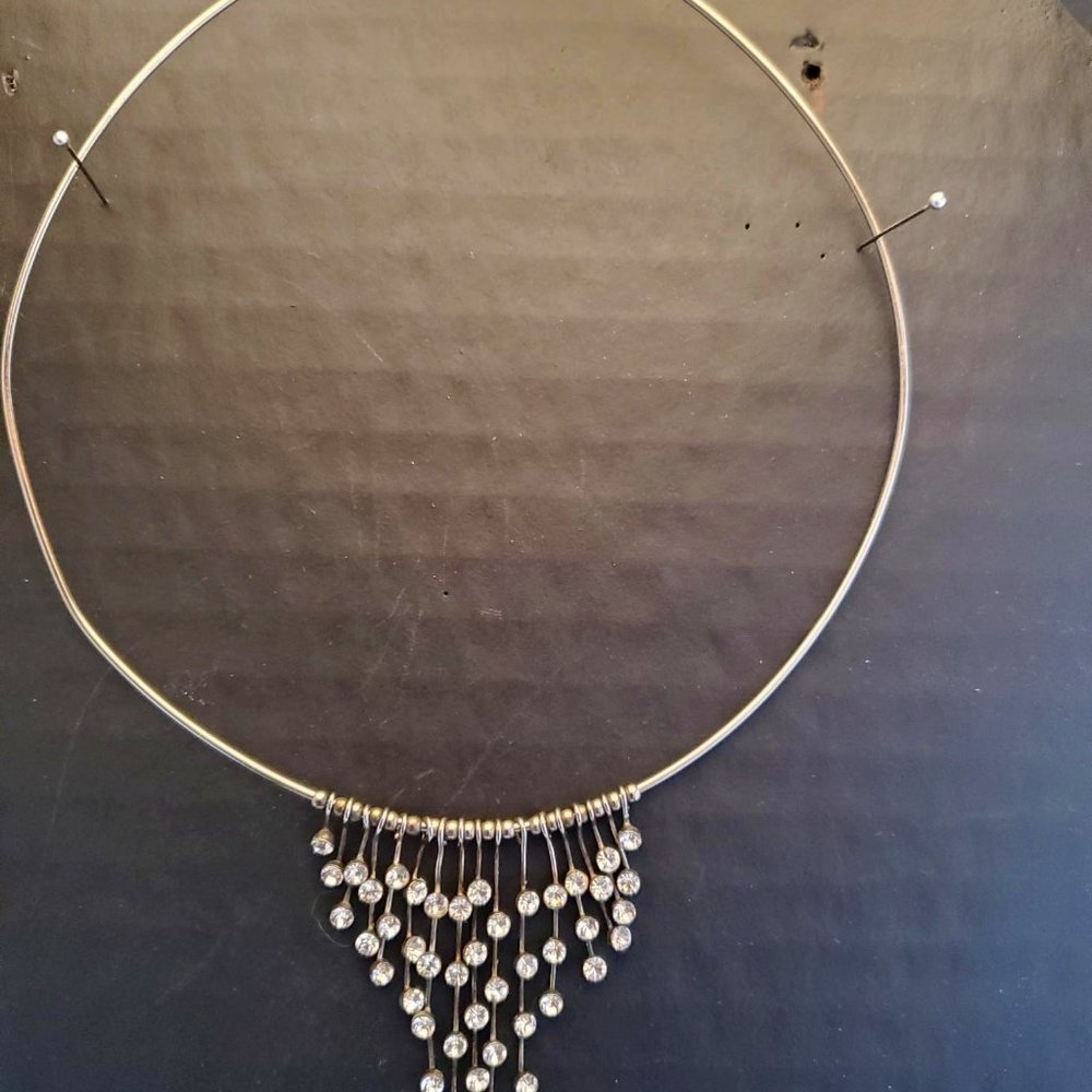 Sterling Silver Plated Rhinestone Choker